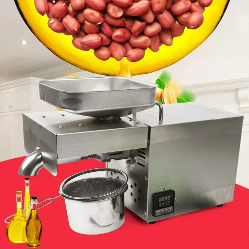 Miniatura 7 de Máquina de la prensa de aceite, exprimidor caliente frío inoxidable de la prensa de la máquina eléctrica de la prensa del aceite 610W