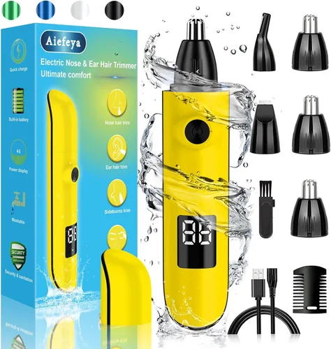 Miniatura 8 de Recortador de nariz para hombres y mujeres, removedor profesional de cejas y vello facial, IPX7 impermeable, recargable por USB, fácil limpieza