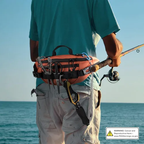 Miniatura 6 de THKFISH Riñonera de pesca, bolsa de aparejos de pesca, riñonera impermeable para mujeres y hombres, bolsa portátil Negro-Regular