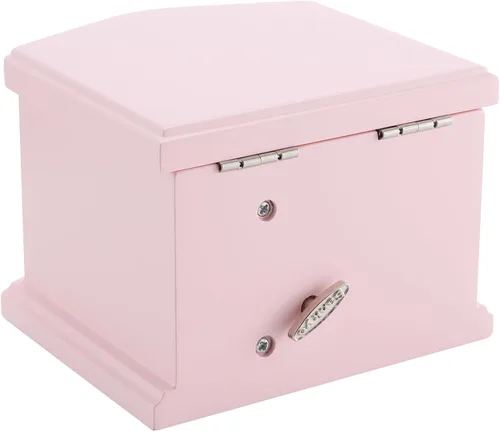 Miniatura 3 de Joyero musical de bailarina rosa con espejo y cerradura para niñas, baúl de música rosa para niños, regalo para Navidad, Año Nuevo, cumpleaños