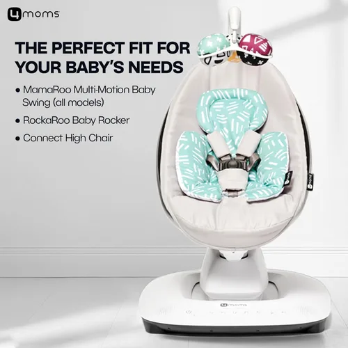 Miniatura 5 de 4moms Inserto para bebé RockaRoo y MamaRoo, lavable a máquina, tela de malla fresca, diseño reversible, menta