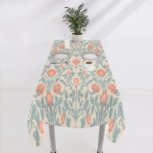 Miniatura 51 de Mantel Floral Retro de Pájaros, Diseño Original Bohemio William Morris Estampado Cubierta de Mesa para Hogar Picnic Fiesta Comedor Cocina William