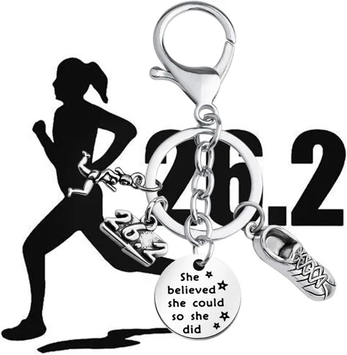 Miniatura 7 de FUSTMW Llavero de corredor de regalo de maratón, joyería de maratón, regalos para correr