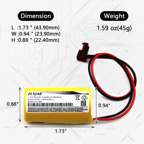 Miniatura 2 de Paquete de 5 baterías de repuesto de Ni-CD de 1.2 V 2000 mAh para Lithonia ELB0320 ELB1P201N2 ELB1P2901N ELB1210N Señal de salida Luz de emergencia