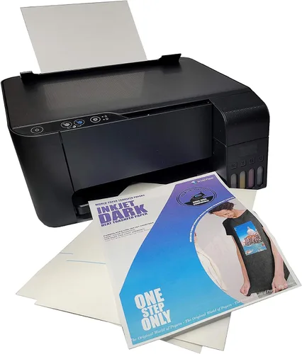 Papel de transferencia de calor para impresoras de inyección de tinta para telas oscuras, línea azul, 8.5 x 11 pulgadas, 30 hojas