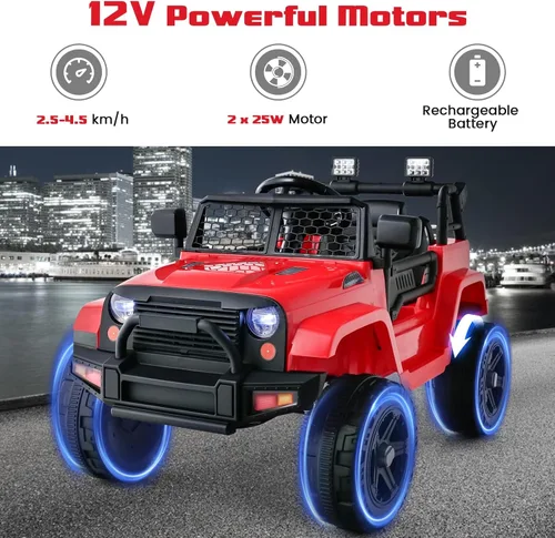 Miniatura 3 de OLAKIDS - Camioneta de paseo para niños, vehículo eléctrico de 12 V con control remoto, juguete a batería para niños pequeños con 2 velocidades