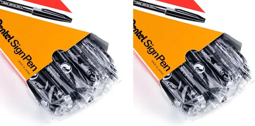 Miniatura 3 de Pentel S52012 - Rotulador de punta fina, punta de bala, 0.028 in, surtido, 12