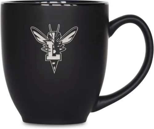 Miniatura 60 de Rico Industries - Taza de cerámica mate negra con grabado láser estándar de 15oz para NCAA (escuelas T & U) - Para bebidas calientes o frías