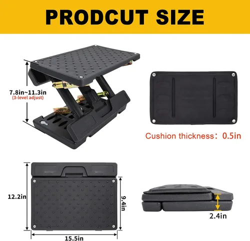 Miniatura 3 de Reposapiés Ajustable Bajo Escritorio - Taburete de Oficina Ergonómico con Masaje, Reposapiernas para Escritorio, Diseño Antideslizante para Hogar