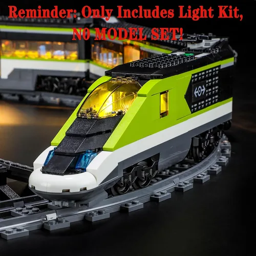 Miniatura 5 de Juego de luces LED compatibles con Lego 60337 Express Passenger Train City Building Blocks Model - Juego de modelos no incluidos