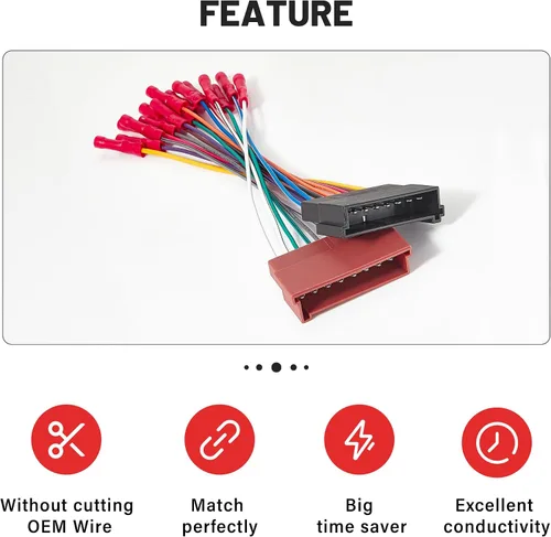 Miniatura 3 de RED WOLF Arnés de cableado estéreo con conector de cable preinstalado para Ford F150 1986-1998, Expedition 1995-2001, Ranger 1986-1997