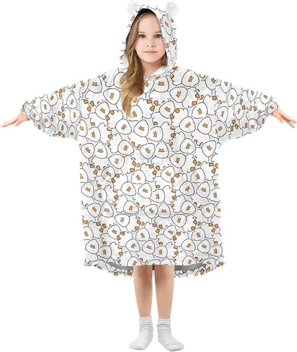 Miniatura 16 de Mantas portátiles para niños, sudadera con capucha tipo manta de gran tamaño, suave y cálida, regalos para niños, niñas y adolescentes de 3 a 14
