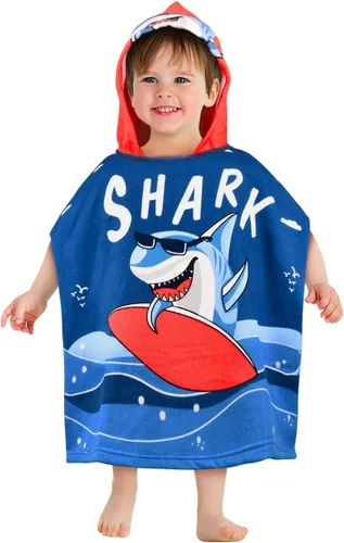 Miniatura 13 de HUANLANG Toalla de playa con capucha para niños y niñas, toalla de playa para baño, piscina, poncho de playa, toalla de algodón súper suave