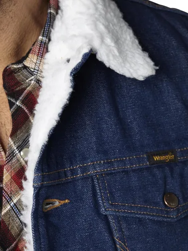 Miniatura 5 de Wrangler Chaleco de mezclilla con forro Sherpa para hombre