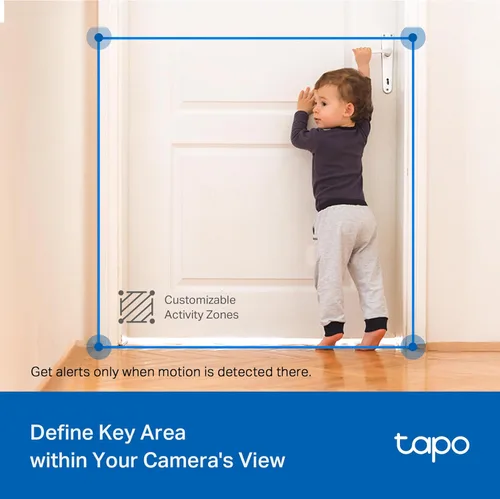 Miniatura 5 de Tapo Cámara de seguridad con cable 2K para interiores y exteriores, monitoreo de bebé, detección de llanto de personas y bebés, seguimiento de Blanco