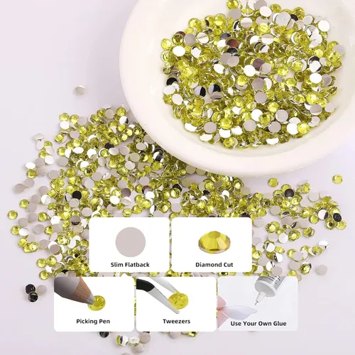 Miniatura 3 de Juego de 30000 diamantes de imitación de resina de colores mixtos, diamantes de imitación no termoadhesivos para manualidades, diseño de bricolaje