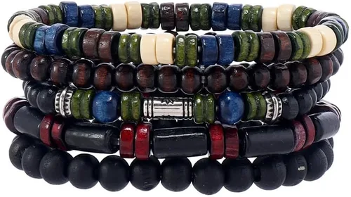 Miniatura 30 de Pulsera Gótica Ajustable de Cuero Trenzado Punk Multicapa de Estilo Grunge, Conjunto de Pulseras Emo con Brazalete de Metal, Envoltura