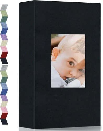 Miniatura 9 de Álbum de fotos popotop 4x6 - 100 fotos, libros de fotos con 100 bolsillos verticales, álbumes con cubierta de lino para fotos familiares, de boda