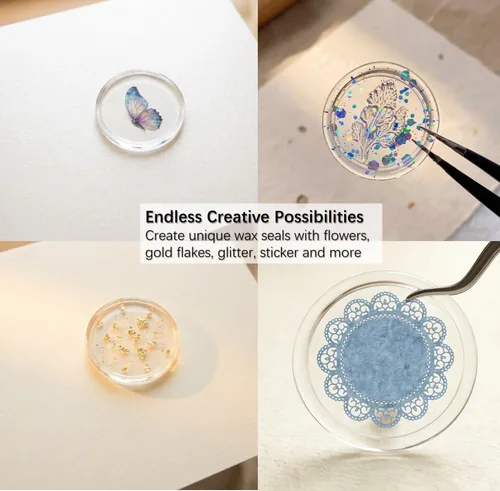 Miniatura 4 de 10 barras de sellado de cera de pegamento totalmente transparentes para sellado de sellos de cera, perfectas para tarjetas, sobres, invitaciones