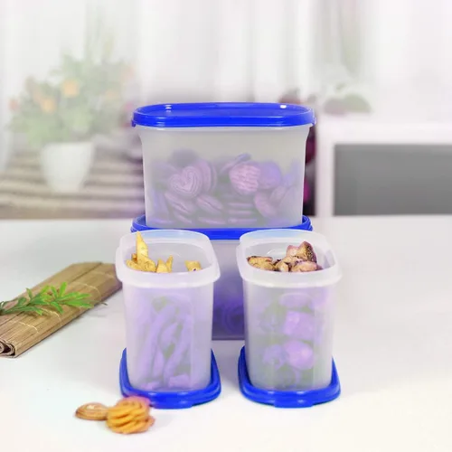 Miniatura 2 de Tupperware Modular Mates - Juego de 2 contenedores ovalados, 1,1 litros, 4 piezas