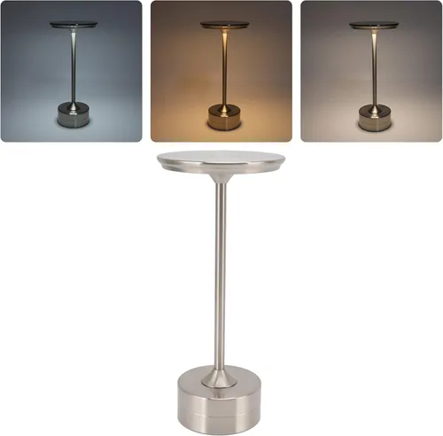 Miniatura 3 de JTLB Lámpara de mesa LED inalámbrica recargable, 2000 mAh, funciona con pilas, 3 modos de color, regulable, luz de escritorio USB para el hogar