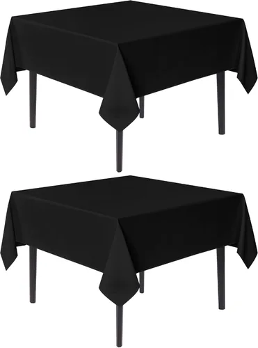 Miniatura 28 de Sancua Manteles cuadrados pequeños de 36x36 pulgadas - Mantel beige para mesas cuadradas o redondas, mantel de poliéster lavable para mesas