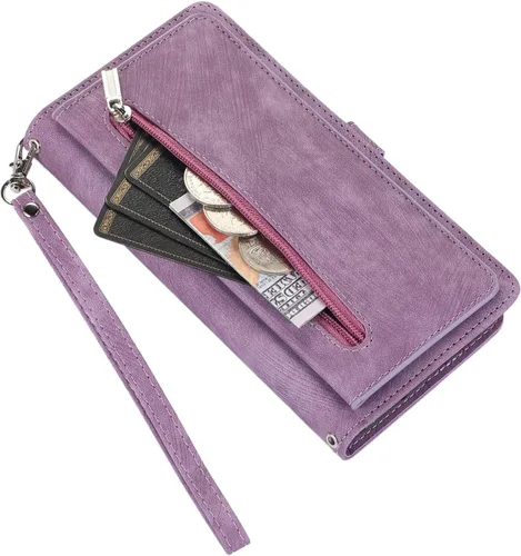 Miniatura 6 de Asuwish Funda de teléfono para Samsung Galaxy S10 con protector de pantalla de vidrio templado y correa cruzada para la muñeca de cuero con cierre