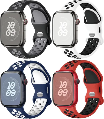 Miniatura 11 de Correas de silicona compatibles con Apple Watch Band de 1.496 in 1.575 in 1.614 in 1.654 in 1.732 in 1.772 in 1.811 in 1.929 in, correa deportiva