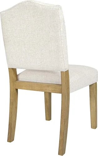 Miniatura 26 de Homepop Silla de comedor con detalles festoneados, sillas de comedor Parsons tapizadas, muebles decorativos para el hogar, tejido gris claro