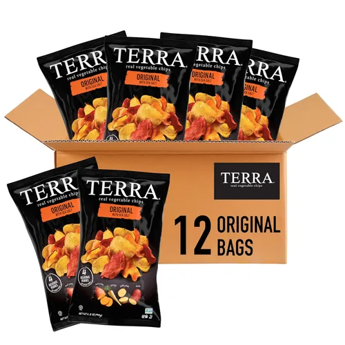 Miniatura 9 de Terra Chips de verduras, chips originales con sal marina, 6.8 onzas, (paquete de 2)