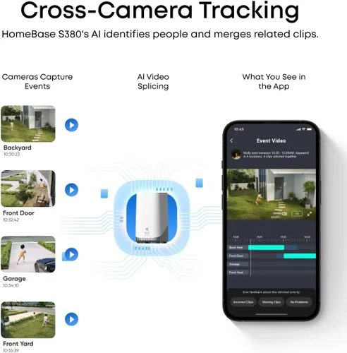 Miniatura 5 de eufy Security SoloCam E42 Kit de 4 cámaras (HomeBase S380), cámara de seguridad 4K inalámbrica para exteriores, alimentada por energía solar