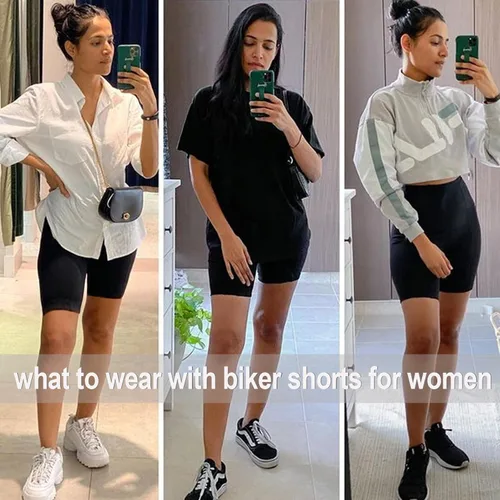 Miniatura 3 de Pantalones cortos de ciclismo para mujer de cintura alta, control de abdomen, pantalones cortos de yoga para entrenamiento, correr - Talla regular