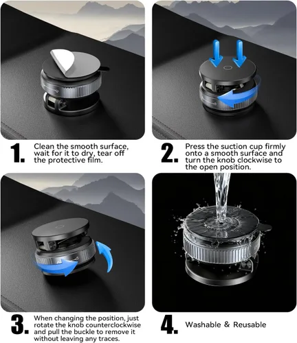 Miniatura 7 de Soporte magnético para teléfono al vacío, soporte magnético ajustable de 360°, soporte de teléfono Magsafe con ventosa mejorada 2025 para tu