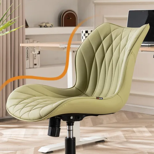 Miniatura 5 de YOUNUOKE Silla de escritorio sin brazos, cómoda silla de oficina con ruedas, silla ergonómica para el hogar, sillas ajustables para computadora