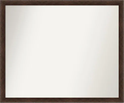 Miniatura 179 de Amanti Art Espejo de pared personalizado no biselado (24 x 27 pulgadas), marco estrecho de nogal chipre - varios tamaños personalizados - Espejo