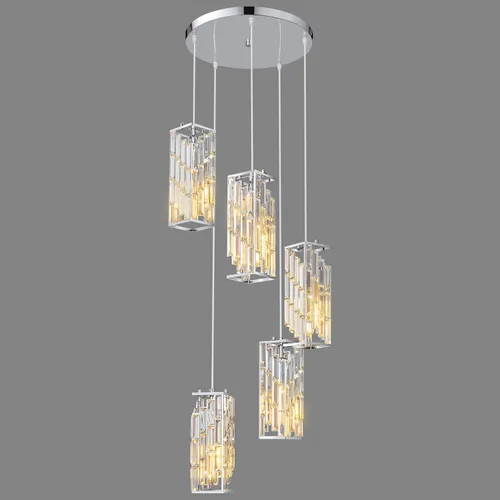 Miniatura 17 de Iluminación colgante dorada moderna, mini candelabros de cristal, lámpara colgante ajustable para cocina, isla, comedor, dormitorio (paquete de 1)