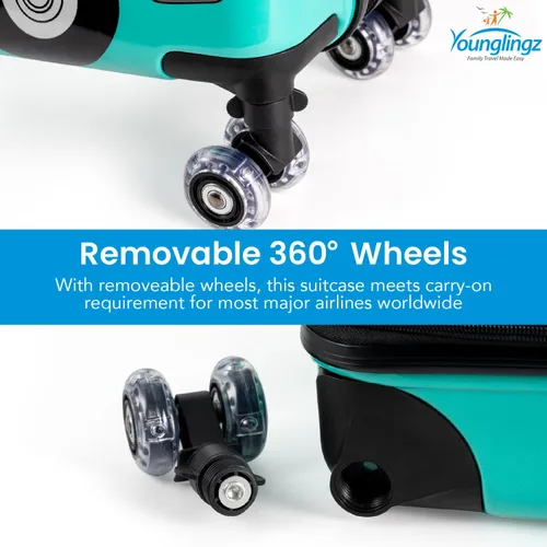 Miniatura 22 de Younglingz LIL FLYER GO 21" - Maleta de mano para niños, Motocicleta verde V2