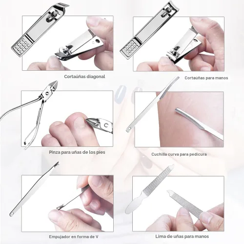 Miniatura 4 de Yougai Juego de cortaúñas para hombres y mujeres, juego de manicura de regalo de 18 piezas, kit de manicura de acero inoxidable, herramientas
