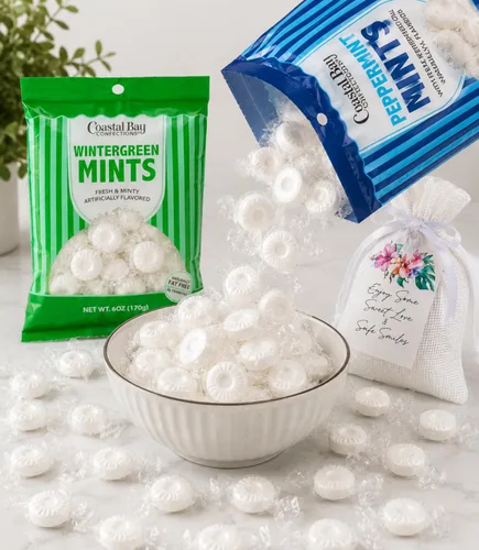 Miniatura 4 de Coastal Bay - Paquete variado de mentas sin grasa 2 sabores – Menta verde invierno y menta Ideal para platos de dulces de oficina, Halloween