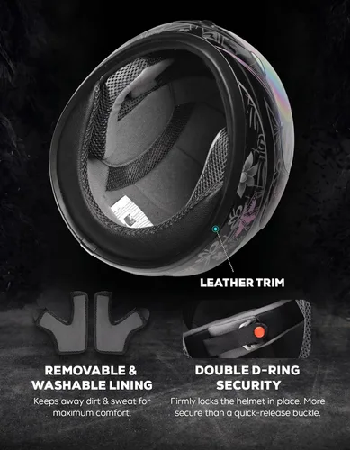 Miniatura 6 de XFMT DOT Casco de Motocicleta de Cara Completa Abatible para Calle Dirt Bike ATV Todoterreno con Visera Transparente para Hombres y Mujeres Adultos