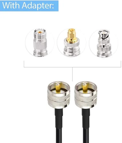 Miniatura 3 de SUPERBAT Cable PL259 RG58 coaxial de 20 pulgadas, puente UHF PL-259+3 piezas SMA/BNC/SO239 Kit adaptador para radio CB Jamón Medidor SWR