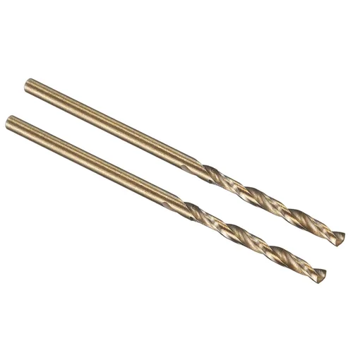 PATIKIL Broca Jobber de 0.039 in, vástago recto M35 cobalto 5% acero de alta velocidad 135° acabado dorado para metal duro de acero inoxidable - 2