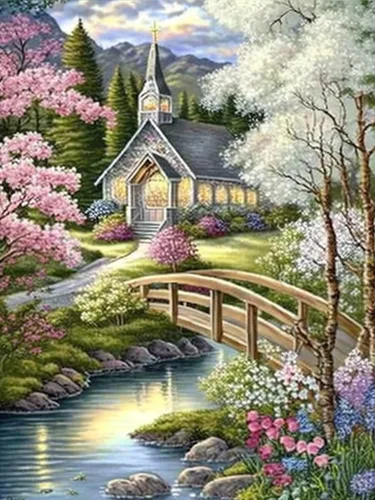 Miniatura 9 de Kaliosy Kits de pintura de diamantes 5D para adultos de ciudad por números, pintura con diamantes, paisaje artístico, taladro completo, decoración