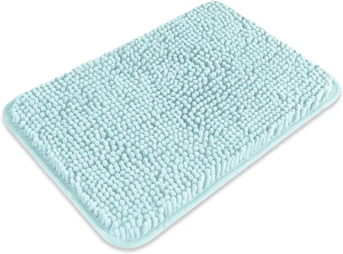 Alfombra de baño pequeña de 12 x 18 pulgadas, lavable y absorbente, antideslizante, alfombra de baño de felpilla gruesa y suave para baño, ducha,