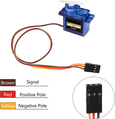 Miniatura 4 de DIANN 6pcs SG90 9G Micro Servo Motor Kit para RC Robot Brazo Caminar Helicóptero Avión Coche Barco Control con Cable M-F
