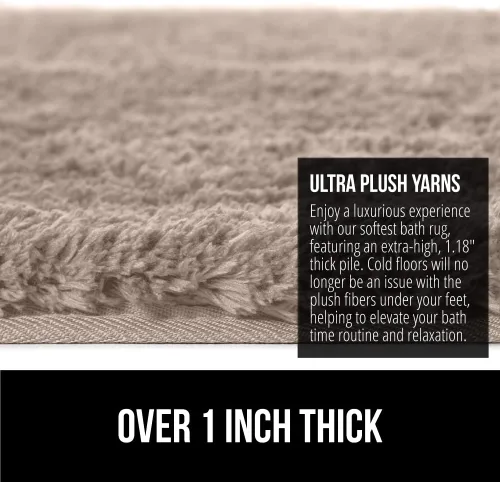 Miniatura 6 de GORILLA GRIP Alfombras de baño, ultra suaves, absorbentes, de felpa gruesa, lavables a máquina, microfibra de secado rápido, tapetes para ducha
