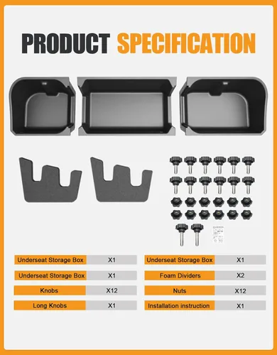 Miniatura 8 de KINGGERI Cajas de almacenamiento para debajo del asiento compatibles con Ford F-150 F150 SuperCrew Cab 2015-2026, Ford F-250 F-350 F-450 F-550 Super