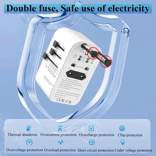 Miniatura 5 de Convertidor de 220 V a 110 V para viajes europeos, convertidor de voltaje de paso bajo de EE. UU. a Europa, adaptador de corriente de viaje
