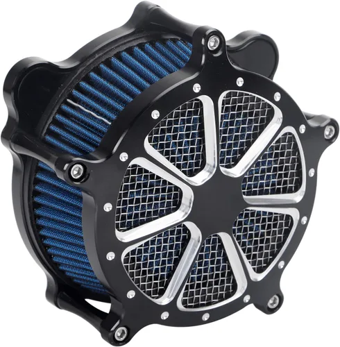 Miniatura 16 de Filtro de entrada azul con filtro de aire de corte en contraste compatible con Harley Dyna 1993-2016, Softail 1993-2015, Touring 1993-2007