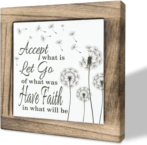Miniatura 13 de Letrero inspirador, caja de madera con placas de escritorio, letrero cristiano, letrero de mesa de madera, decoración de mesa religiosa